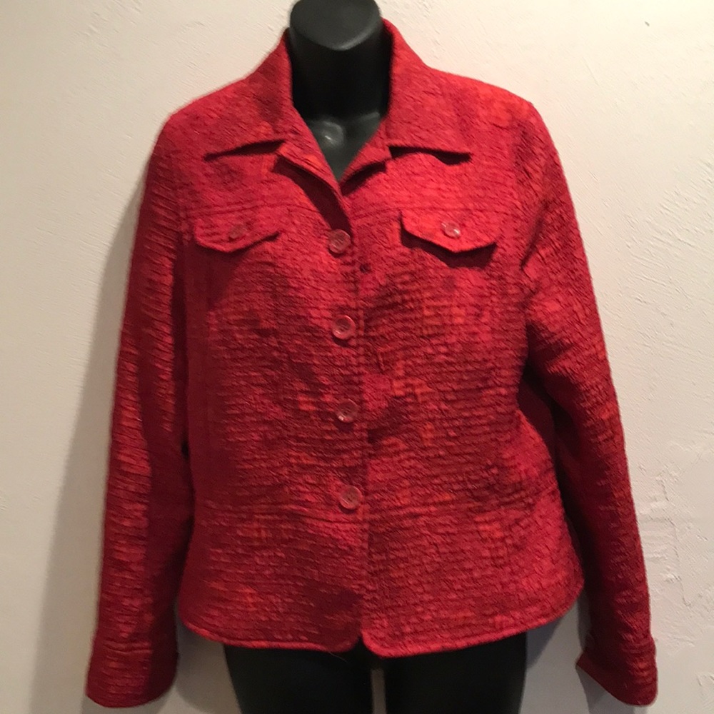 Beautiful Fuchsia and Red Textured Blazer